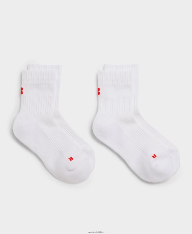 beyaz Facebook Sweaty Betty kadınlar mürettebat koşu çorabı 2'li paket 0Z88N8379