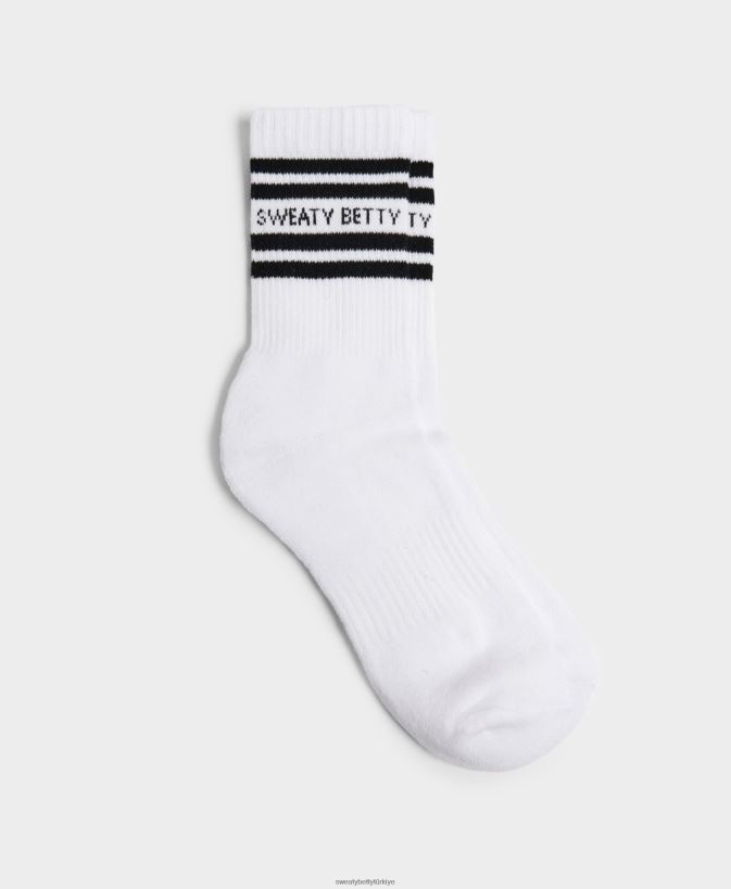 siyah beyaz Sweaty Betty kadınlar üniversite sloganlı çoraplar 0Z88N8283