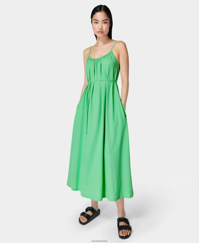 yeşil yaymak Sweaty Betty kadınlar explorer askılı yazlık elbise 0Z88N8594